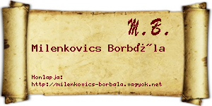 Milenkovics Borbála névjegykártya