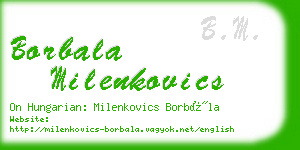 borbala milenkovics business card